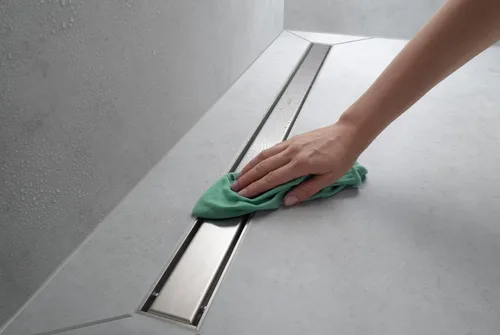 Miniatura 9 de hansgrohe RainDrain Match - Drenaje de ducha lineal para 23 5/8 pulgadas, con marco de altura ajustable en cromo, drenaje rectangular de acero