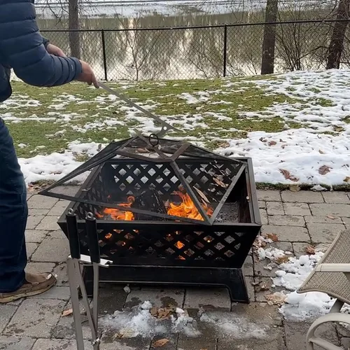 Miniatura 5 de Juego de pinzas de leña de 28 pulgadas, pinzas de acero inoxidable para póquer de fuego y chimenea, juego de pinzas para fogata al aire libre
