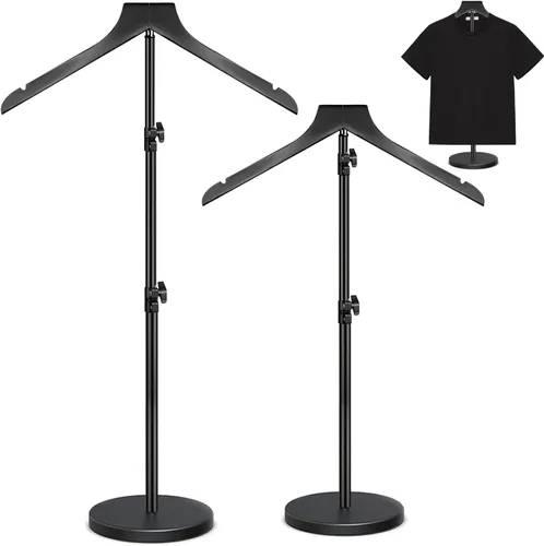 Miniatura 9 de Soporte para camisetas (negro, 44.5 pulgadas con soporte para sombreros, 1 unidad)