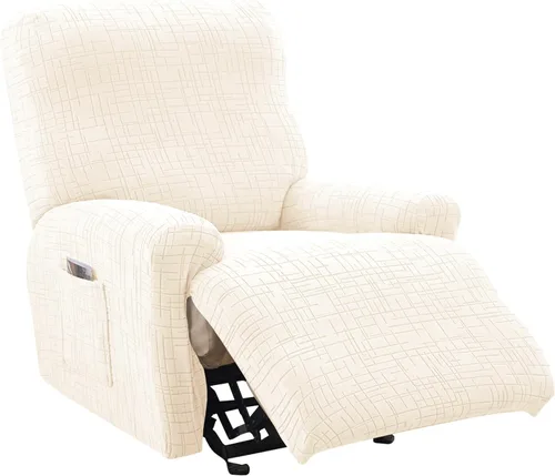Miniatura 31 de KRFOONN Fundas elásticas para sillón reclinable con estampado, fundas para sillas reclinables de 4 piezas, fundas para sillón reclinable Lazy Boy