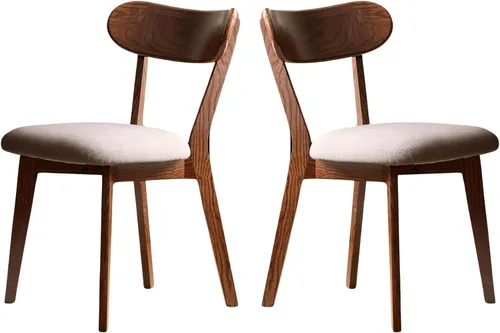 Miniatura 27 de Sillas de comedor 100% de madera de roble macizo, sillas de comedor modernas de mediados de siglo con cojín tapizado, sillas de cocina, comedor