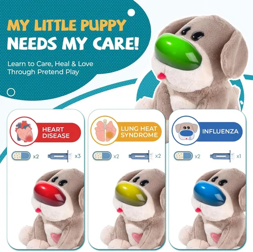 Miniatura 2 de Set interactivo de veterinario para perros, juego de veterinario para niños, regalo de cumpleaños para niños y niñas, kit de juguetes de simulación