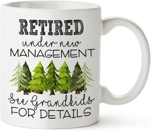 Miniatura 2 de Fatbaby Regalos de jubilación para hombres, jubilados bajo nueva gestión, taza de café con texto en inglés "See Grandkids For Details", taza de café