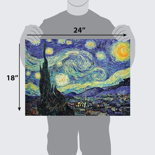 Miniatura 2 de Vincent Van Gogh - La noche estrellada 1889 y la noche estrellada sobre el ródano por Vincent Van Gogh - Póster impreso (laminado, 18 x 24 pulgadas)