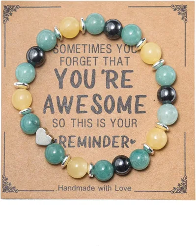 Pulseras inspiradoras para mujer, piedra natural, curativa, relajación, chakras, regalos para graduación, cumpleaños, Navidad, día de la madre, San