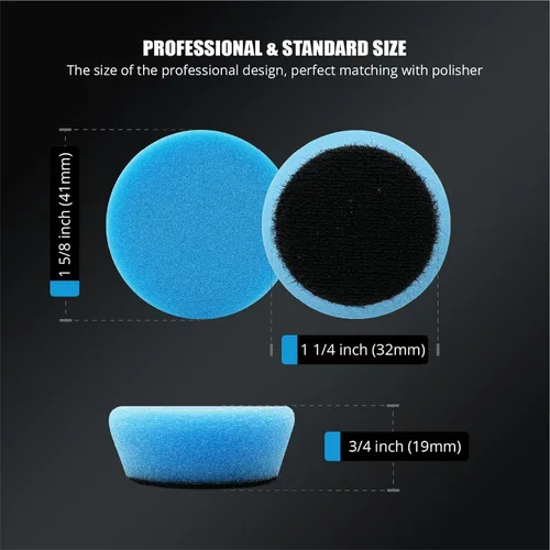 Miniatura 2 de SPTA Blue T60 Mini juego de almohadillas de corte moderado, 5 almohadillas de pulido de esponja de 1.3 pulgadas/1.260 in, kit de almohadillas
