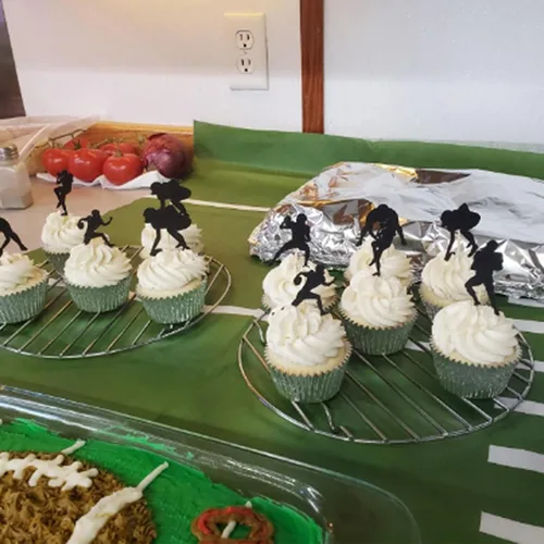 Miniatura 3 de Decoración para cupcakes de fútbol americano, decoración de fiesta deportiva, 24 piezas, superbo, rugby, para fiesta de cumpleaños