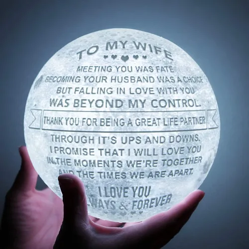 Miniatura 7 de K KENON Lámpara de luna 3D grabada para esposa, impresión 3D personalizada de 5.9 pulgadas, regalo de luz lunar para esposa, regalo de Navidad