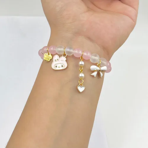 Miniatura 3 de INENIMARTJ Kawaii Bracelets Set Crystal Beads Bracelet Cute Cartoon Elastic Beaded Pearl Bracelets Jewelry for Girls Women Bff Friendship Gift