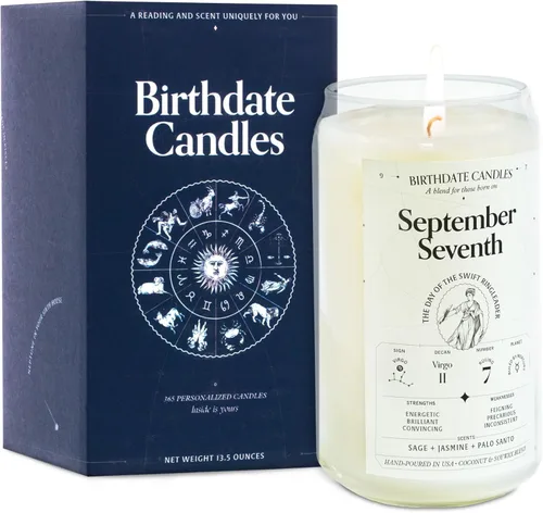 Miniatura 75 de Velas con fecha de nacimiento, 28 de octubre, velas perfumadas del zodiaco de Escorpio, regalo de cumpleaños, aroma a bergamota, canela y caoba