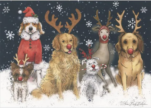 Miniatura 3 de Performing Arts Peace On Earth - Juego de tarjetas de Navidad en caja, paquete de 18 tarjetas de felicitación religiosas basadas en la fe de Perro