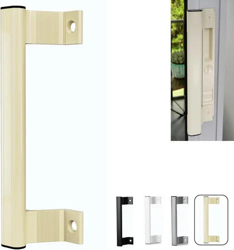 Miniatura 12 de Juego de manijas para puerta de vidrio deslizante, 6-5/8", negro - Reemplazo de manija de puerta de patio Gruesa para ambas puertas correderas