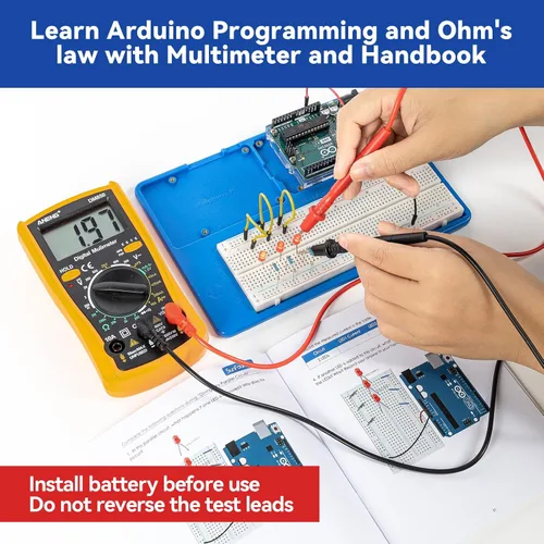 Miniatura 5 de Kit de iniciación Inventor Lab de SunFounder con placa Arduino Uno R3 REV3 original, multímetro, 34 proyectos, soporte para protoboard RAB, batería