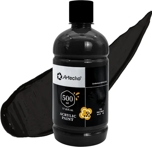 Miniatura 14 de Artecho Pintura Acrílica Oro - Botella Grande 500ml / 17oz, Pintura para Manualidades para Lienzo, Rocas, Madera, Tela, Cerámica, No Tóxica Dorado