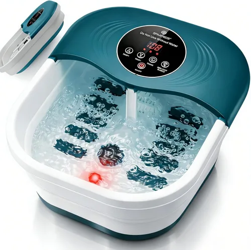 Miniatura 9 de SPA4PIEDS Masajeador de baño de pies con calor, chorros de burbujas, luz roja y temporizador, spa de pies de pedicura con control de temperatura