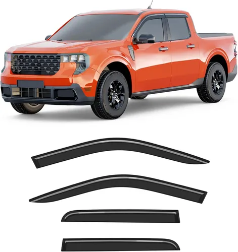 Miniatura 37 de Protectores de lluvia aptos para Dodge Ram 1500 2009-2024, Ram 2500 y 3500 2010-2025, deflectores de lluvia extragruesos para ventana, viseras