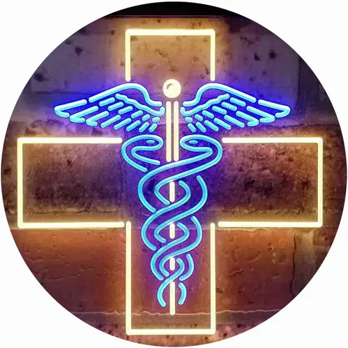 Miniatura 12 de ADVPRO Medical Cross Dispensary Snake Dual Color LED Neon Sign Azul y Rojo 12 x 8 pulgadas st6s32-i3901-br