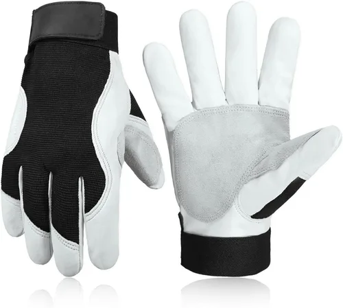 Miniatura 18 de HANDLANDY Guantes de trabajo para hombre y mujer, guantes de trabajo de mecánicos de uso general con pantalla táctil, guantes de trabajo flexibles