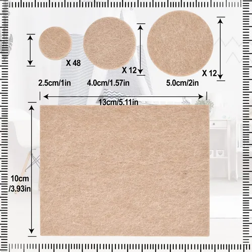Miniatura 3 de 73 almohadillas de fieltro para muebles, protectores de suelo para sillas, autoadhesivos, protectores de patas de silla para suelos de madera dura