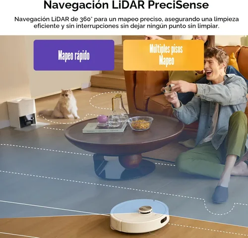Miniatura 6 de roborock Robot aspirador y trapeador Q7 M5+, actualizado desde Q5 Max+, hasta 7-9 semanas de autovaciado, succión de 10000 Pa, sistema doble Blanco
