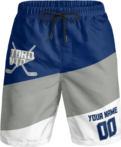 Miniatura 19 de Custom Hockey Men's Shorts Gifts for Men Casual City Youth Fans Sport Beach Shorts Add Name & Number Quick Dry