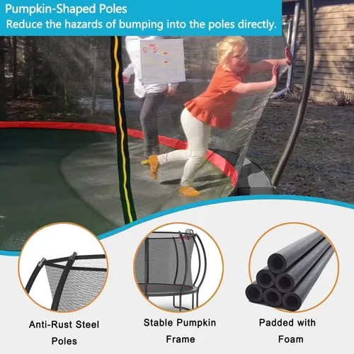 Miniatura 2 de Trampolín de 1500 libras, 8 pies, 12 pies, 14 pies, 16 pies, para niños y adultos, trampolín al aire libre con red de cierre, rociador, bola