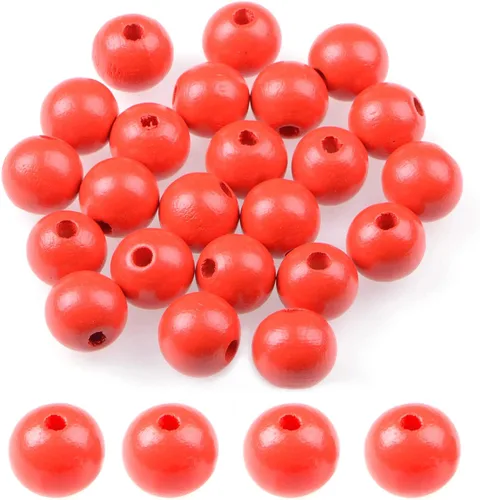 Miniatura 13 de AD Beads Cuentas de madera con espacio libre para manualidades, cuentas de madera con agujero grande surtidas para hacer collares, pulseras