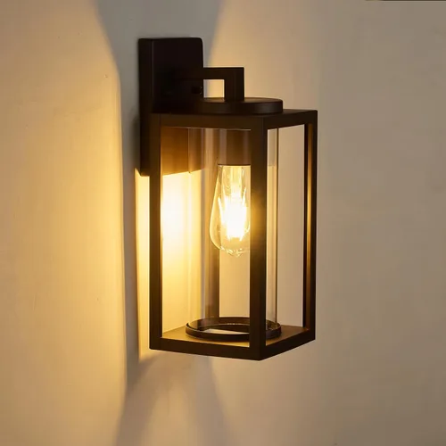Miniatura 6 de MICSIU - Lámpara de pared para exterior de bronce cepillado con aceite, impermeable, de 13 pulgadas, luces de aplique de pared al aire libre, vidrio