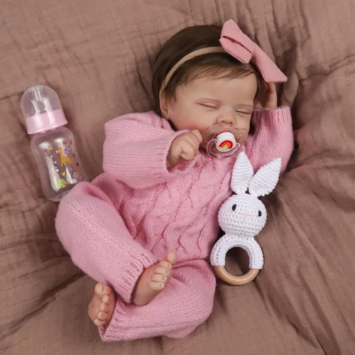 WOOROY Muñecas realistas de bebé Reborn – Niña recién nacida durmiente de la vida real de 18 pulgadas, muñeca realista con cuerpo suave pesado,