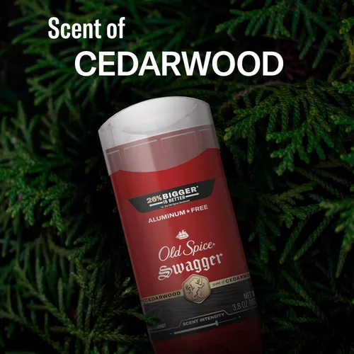 Miniatura 7 de Old Spice Desodorante sin aluminio para hombres, colección Red Zone, Swagger Invisible Solid, aroma a lima y madera de cedro, 3.8 onzas