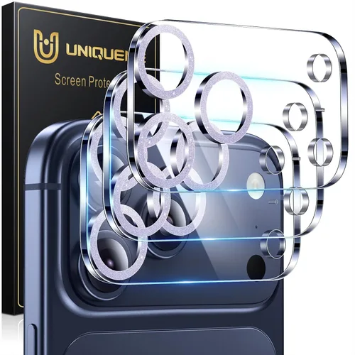 Miniatura 53 de UniqueMe para Paquete de 3 Protectores de Lente de Cámara para iPhone 15 Pro/iPhone 15 Pro Max, [Protección contra Caídas] [Compatible con Fundas]