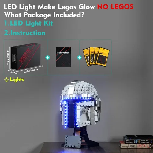 Miniatura 5 de VONADO Kit de luces LED compatible con el set de casco Lego Captain Rex 75349, iluminación DIY compatible con el casco Lego 75349 (sin modelo)