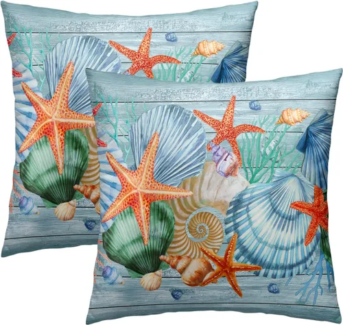 Miniatura 34 de Juego de 2 fundas de cojín decorativas con bandera americana y flores de amapola roja y azul, 16 x 16 pulgadas, fundas cuadradas para sofá, sillón