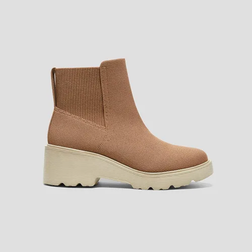 Miniatura 4 de VIVAIA Everly - Botines para mujer, punta redonda, tacón de cuña de plataforma gruesa de 2.36 pulgadas, parte superior repelente al agua, suela