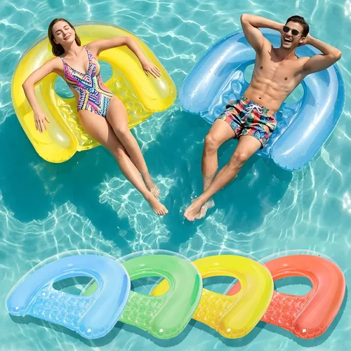 PuppyuWill - Paquete de 4 flotadores de piscina para adultos, diseño minimalista para silla de piscina, 46 x 36 pulgadas, colores que aumentan el