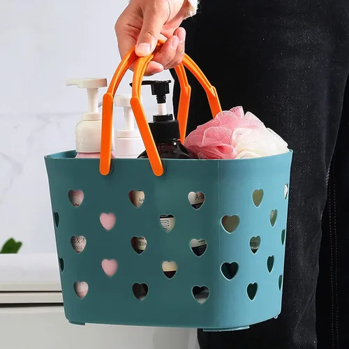 Miniatura 7 de Anyoifax Cesta portátil de almacenamiento de plástico con asa para ducha, organizador de caja para baño, despensa, cocina, dormitorio universitario