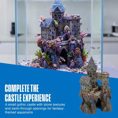 Miniatura 6 de Penn-Plax Age-of-Magic Wizard's Castle Aquarium Decor – Seguro para peceras de agua dulce y salada – Pequeño