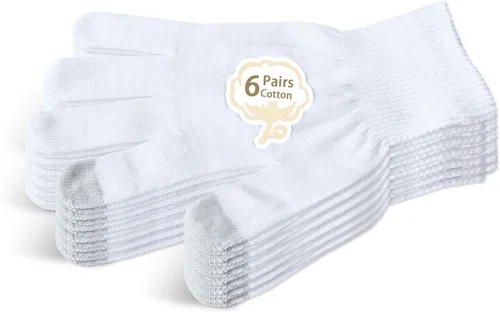 Evridwear Guantes de algodón hidratantes unisex con puntas táctiles para eczema, cosmética, manos secas, terapia para piel sensible e irritada, para