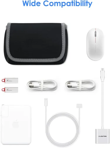 Miniatura 5 de LENTION Funda de almacenamiento mediana Tech para accesorios, laptop, MacBook, adaptador de corriente, mouse inalámbrico, cargadores de iPhone, Gris