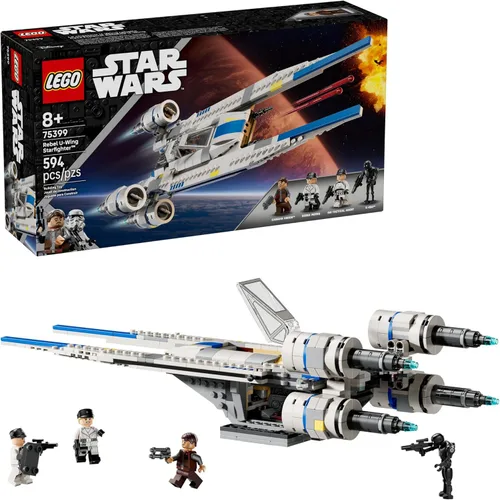 LEGO Star Wars Conjunto de Construcción U-Wing de los Rebeldes - Incluye a Cassian Andor, Dedra Meero y K-2SO - Juguete de Acción Modelo para Fans