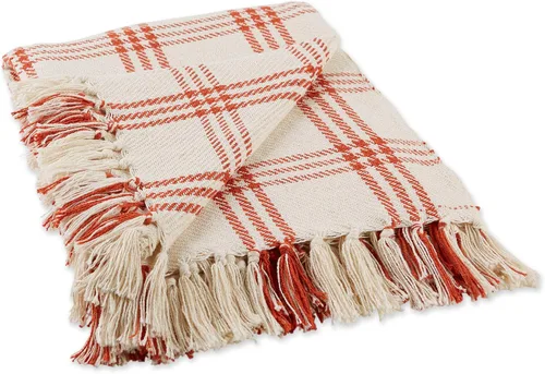 Miniatura 10 de DII Modern Farmhouse Plaid Collection - Manta de algodón con flecos, 50 x 60 pulgadas, color blanco/verde antiguo