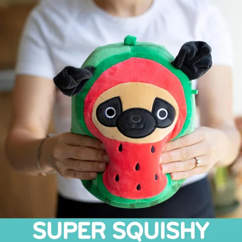 Miniatura 3 de Squishmallows - Peluche oficial de Jazwares Prince The Watermelon Pug de 8 pulgadas, juguete oficial de Jazwares para perros, ultrasuave