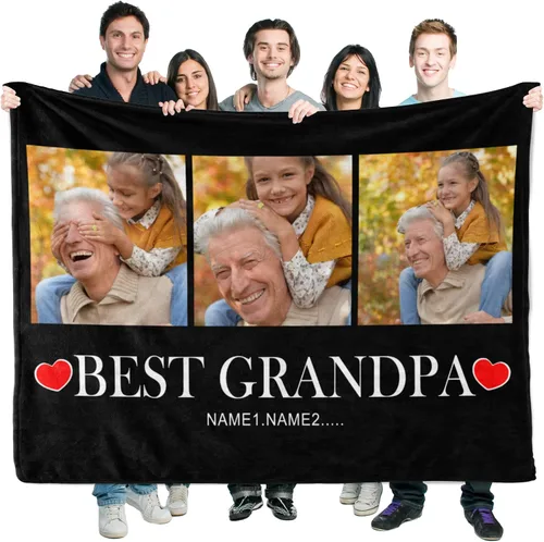 Miniatura 18 de Manta personalizada con corazones con fotos para mamá papá, manta personalizada para la cama, manta de forro polar, regalo para la familia, regalo