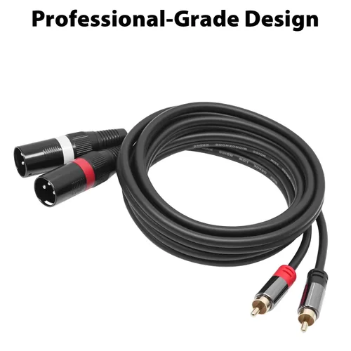 Miniatura 4 de Cyberguys! Cable RCA a XLR, 2 cables de audio bidireccionales XLR a RCA, blindado con cobre libre de oxígeno, conectores chapados en oro