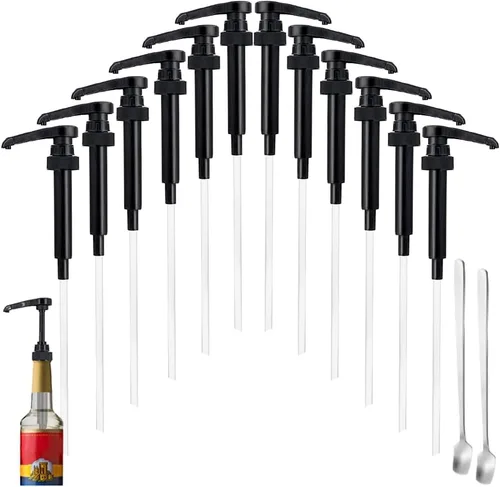 Miniatura 8 de 10 piezas de bomba de jarabe de café dorada, compatible con botellas de 750ml/25.4 Oz, bombas dispensadoras de jarabe excelentes para mezclas