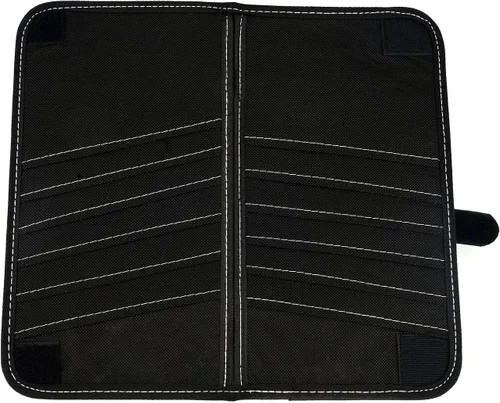 Miniatura 8 de Organizador para parabrisas de coche Aturmon, estuche de almacenamiento para 14 CD, negro, tela no tejida y cuero PU, plegable, 12.5 x 6.1 x 0.4