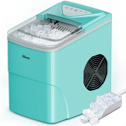 Miniatura 19 de Máquina de hielo Nugget para encimera, Silonn máquina de hielo de pellets masticables con función de autolimpieza, 33 libras/24H máquinas de hielo
