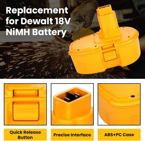 Miniatura 3 de Paquete de 2 baterías de repuesto de 18 V 3.6Ah DC9098 DC9099 para batería Dewalt de 18 V DC9096 DC9098 DC9099 DW9095 DW9096 DW9098 DE9038