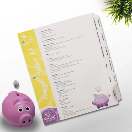 Miniatura 2 de Ahh Hah! Kit organizador - Finanzas personales: pestañas de índice para carpeta de tres anillos con cubierta (no incluye carpeta)