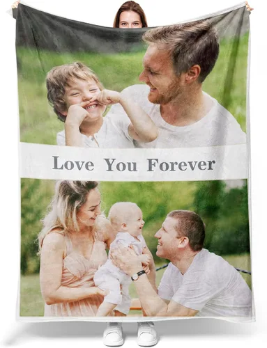 Miniatura 27 de Manta personalizada con fotos para mamá de hija, hijo, niños, marido, manta personalizada con foto, regalos para la mejor mamá del mundo, mantas